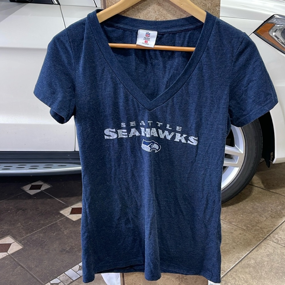 NFL Seahawks Blue Fitted Short Sleeve T-Shirt